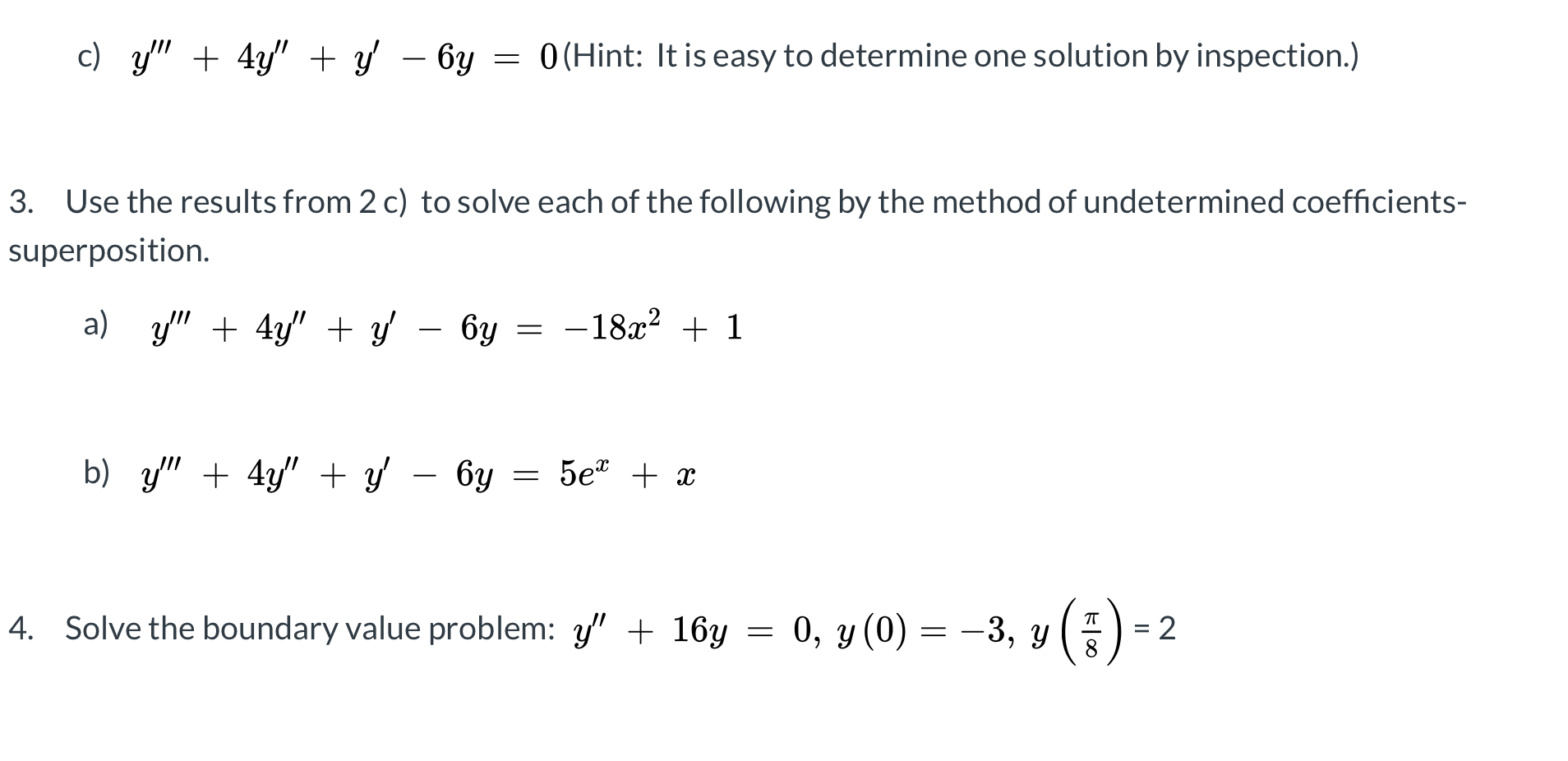 Solved For 2C I got r = 1,-2,-3. I'm not sure how to solve 3 | Chegg.com