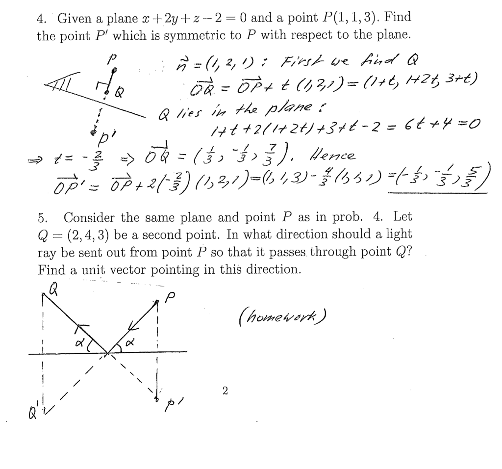 Solved P 4 Given A Plane X 2y 2 2 0 And A Point P 1 1 Chegg Com