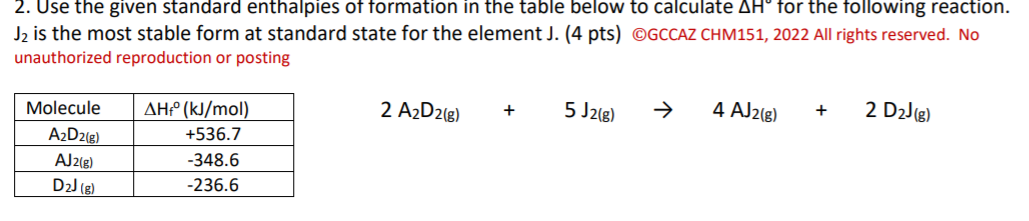 Solved 2. Use The Given Standard Enthalpies Of Formation In | Chegg.com