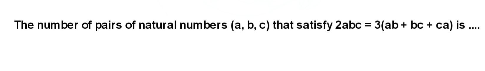 The number of pairs of natural numbers (a,b,c) that | Chegg.com