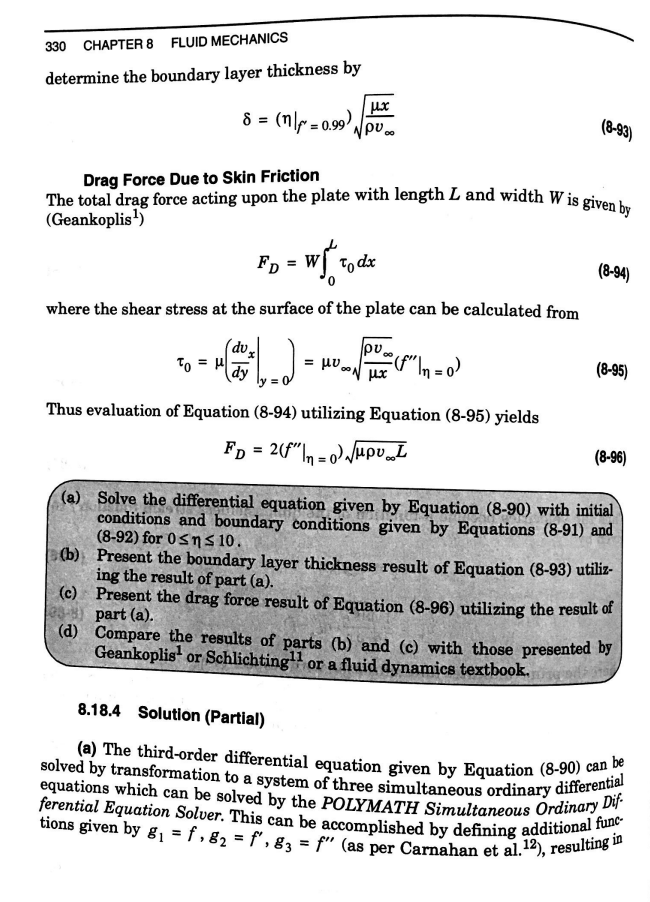 Solved 328 CHAPTER 8 FLUID MECHANICS 8.18 BOUNDARY LAYER