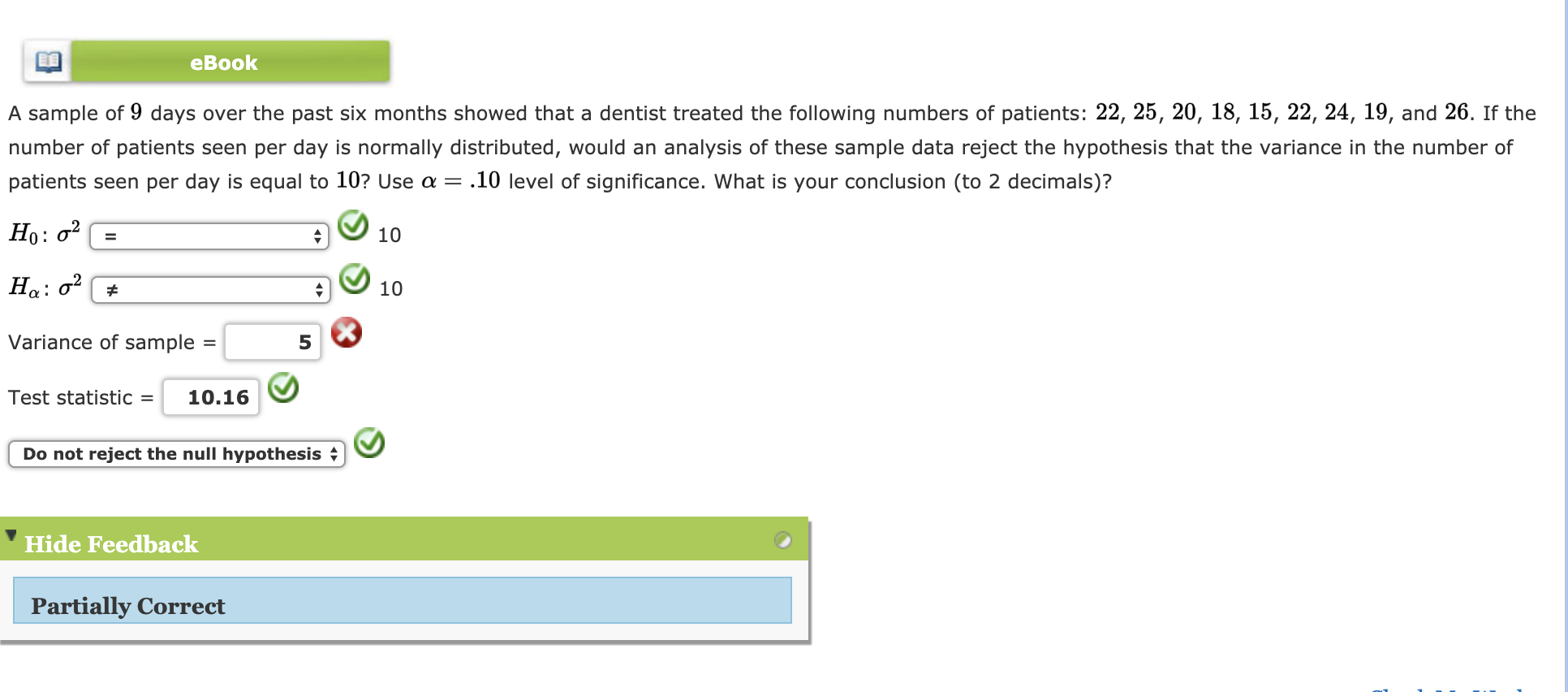 Solved eBook A sample of 9 days over the past six months
