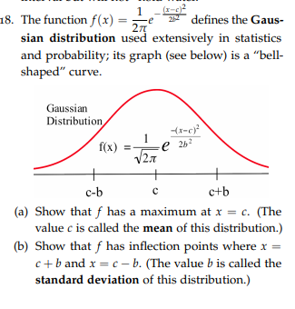 Solved 18. The function f(x) is called the Gaussian