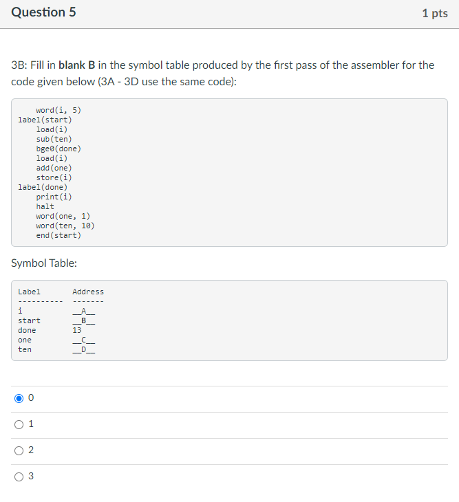 Solved Question 4 1 pts 3A: Fill in blank A in the symbol | Chegg.com