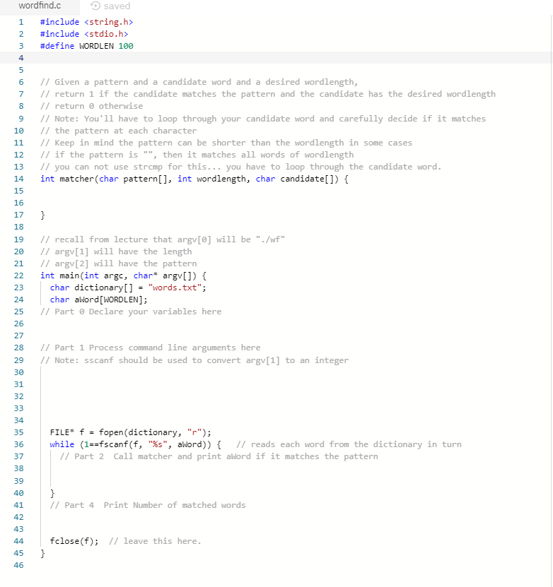 IN C!!! , please follow skeleton code! Also, | Chegg.com