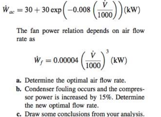 Solved 2.11 An air conditioner and fan combination for a | Chegg.com