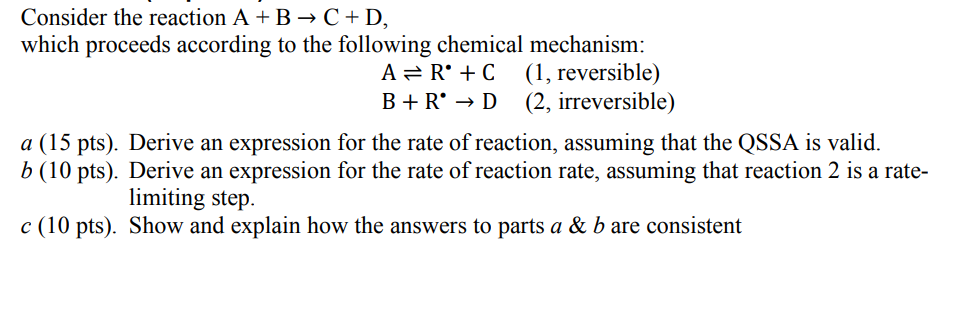 Solved Consider The Reaction A+B → C+D, Which Proceeds | Chegg.com