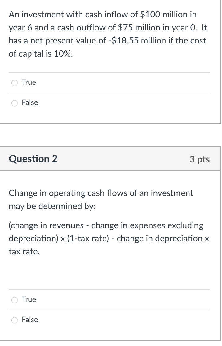 Solved An investment with cash inflow of $100 million in | Chegg.com