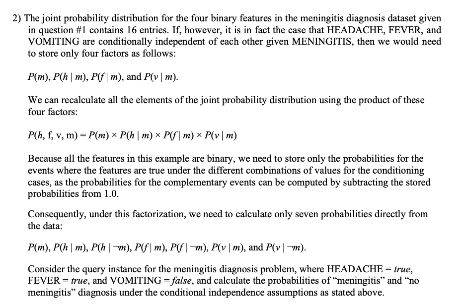 Solved The Joint Probability Distribution For The Four Chegg Com