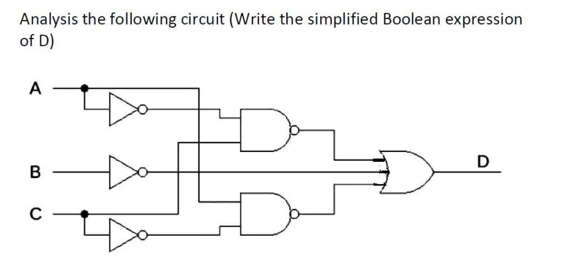 Solved Analysis the following circuit (Write the simplified | Chegg.com