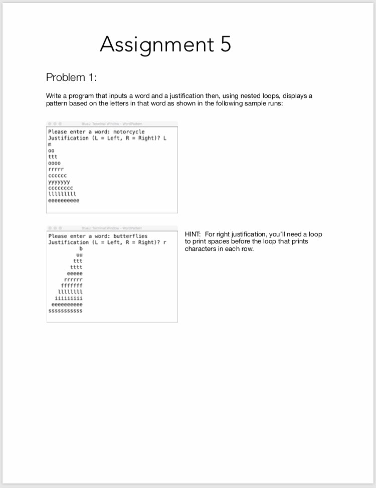 Solved Assianment 5 Problem 1: Write a program that inputs a | Chegg.com