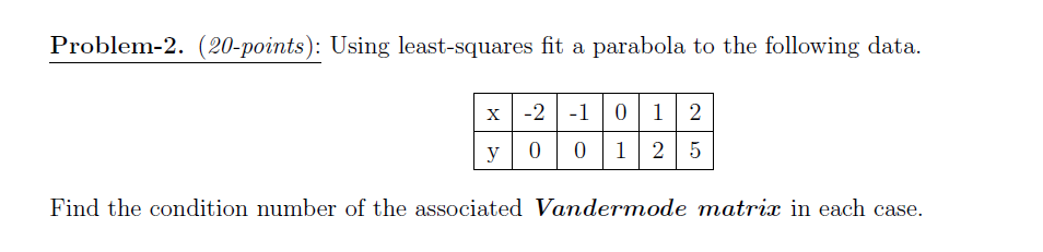 Solved Problem-2. (20-points): Using least-squares fit a | Chegg.com