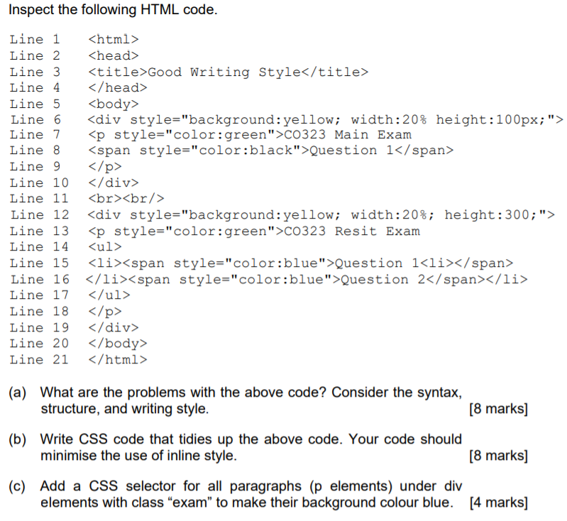 3 line html code