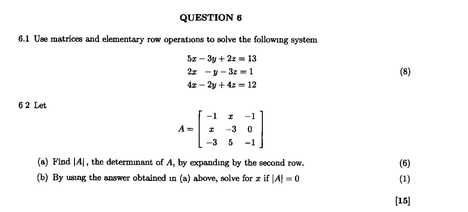 matrices and row operations assignment quizlet