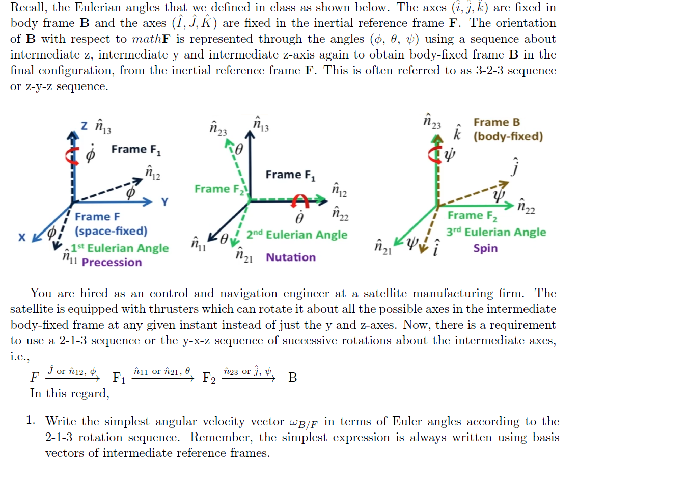 Recall The Eulerian Angles That We Defined In Cla Chegg Com