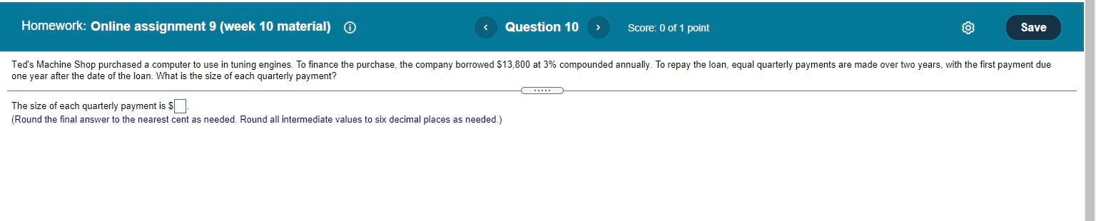 Solved Homework: Online assignment 9 (week 10 material) Part | Chegg.com