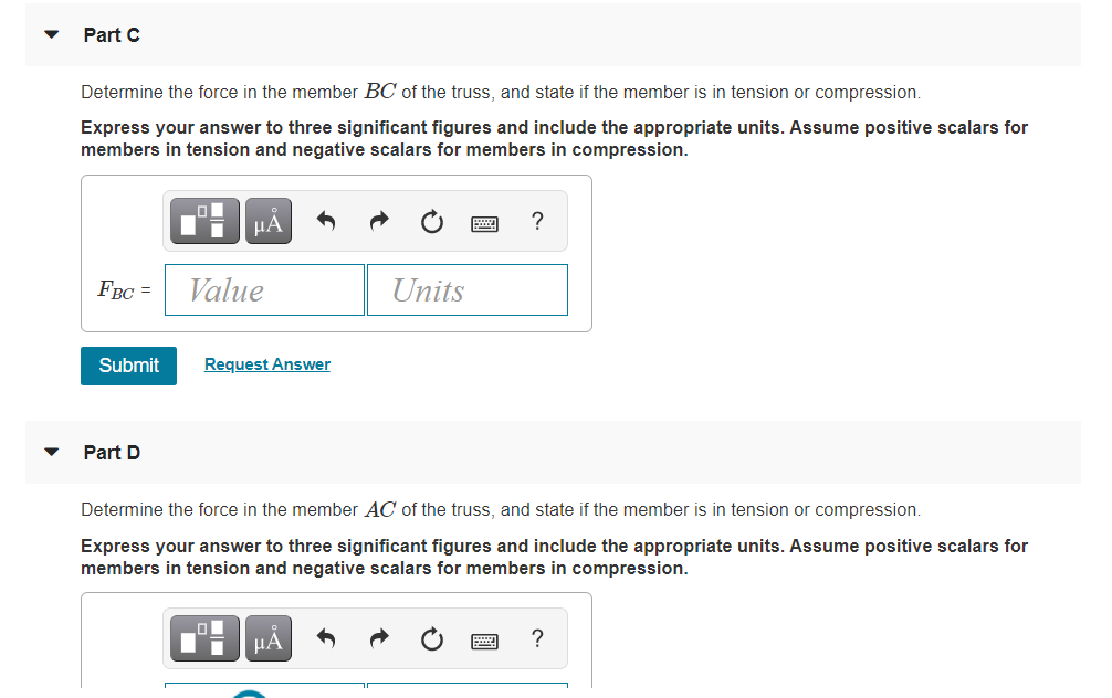 Solved 1 Review Part A Determine the force in each member of | Chegg.com