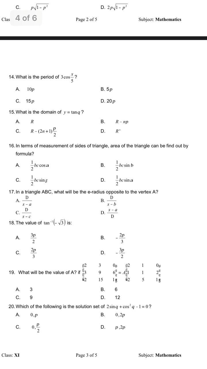 Solved Mathematics Hssc I Section A Marks Time Chegg Com