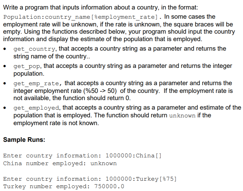 Solved Write a program that inputs information about a | Chegg.com
