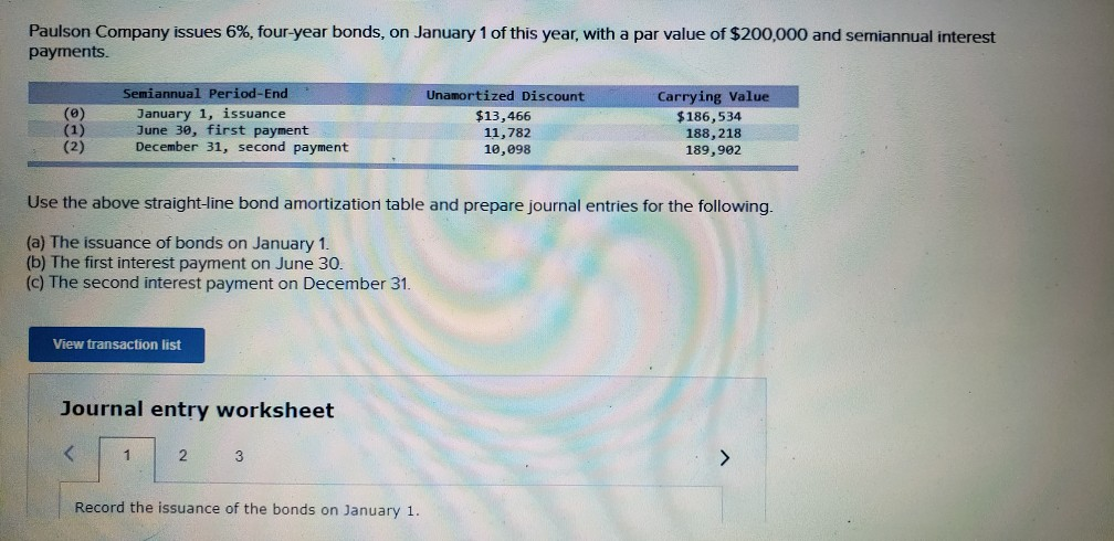 Solved Exercise 14-4 Straight-Line: Amortization Of Bond | Chegg.com