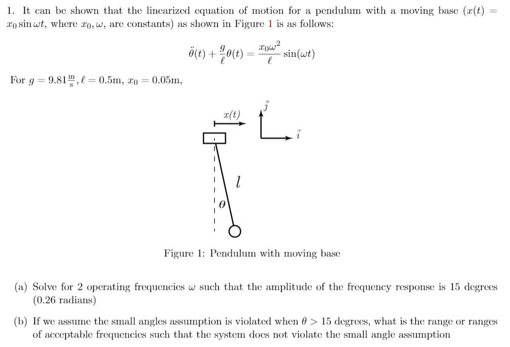 Solved 1 It Can Be Shown That The Linearized Equation Of Chegg Com