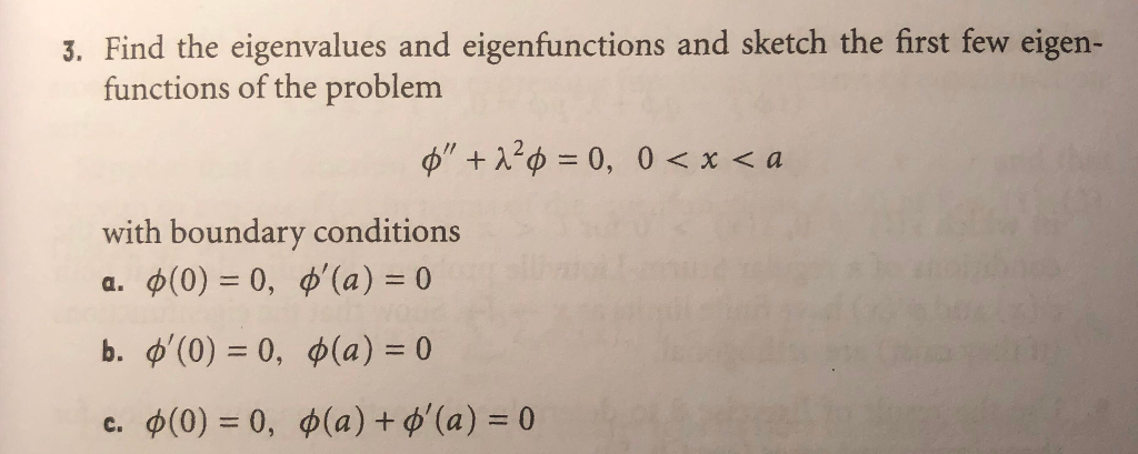 Solved 3. Find the eigenvalues and eigenfunctions and sketch | Chegg.com