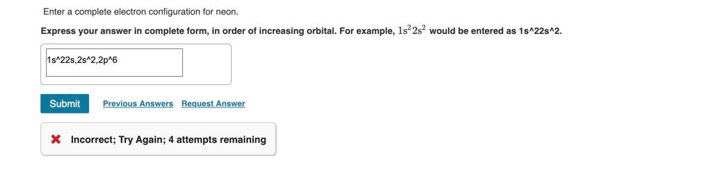 Solved Enter an abbreviated electron configuration for | Chegg.com