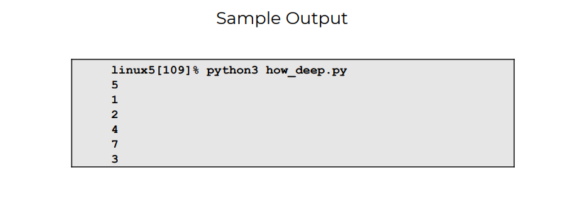 Solved Problem 2 - How Deep is the List? Write a recursive | Chegg.com