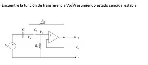 Solved Find the transfer function Vo / Vi, assuming stable | Chegg.com