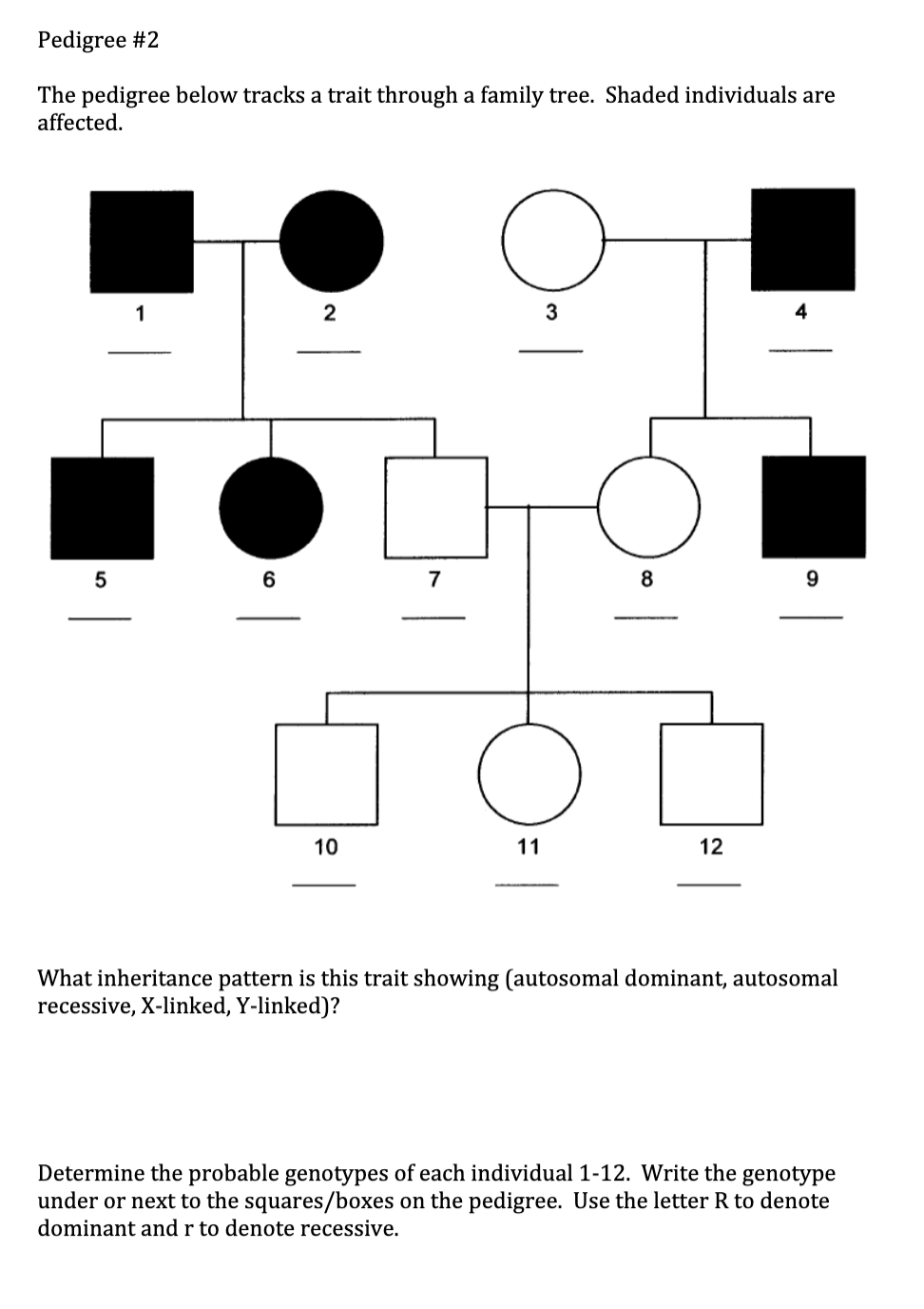 Solved Complete the following pedigree analyses by answering | Chegg.com