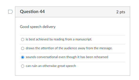 good speech delivery quizlet