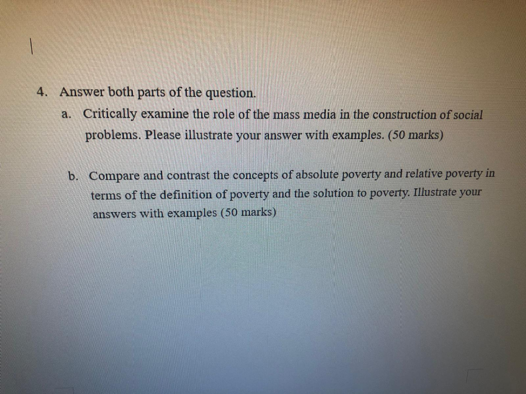 4 Answer Both Parts Of The Question A Critically Chegg Com