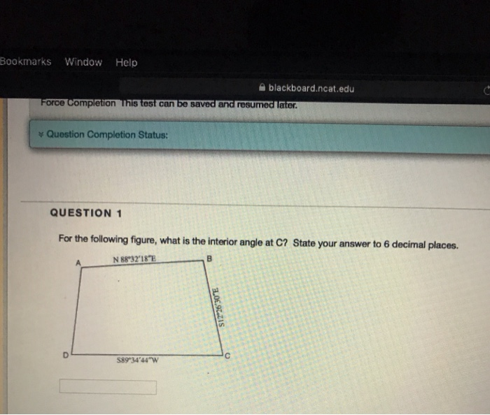 Solved Bookmarks Window Help blackboard.ncat.edu orce tion