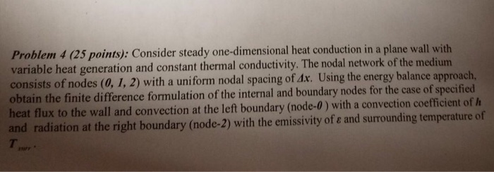 Solved Consider steady one-dimensional heat conduction in a | Chegg.com