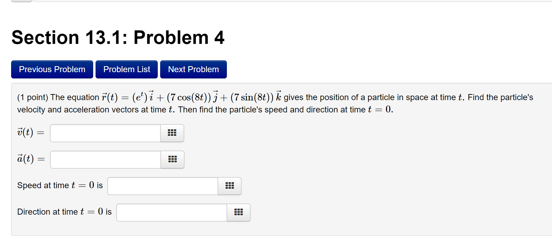 Solved Section 13.1: Problem 4 Previous Problem Problem List | Chegg.com