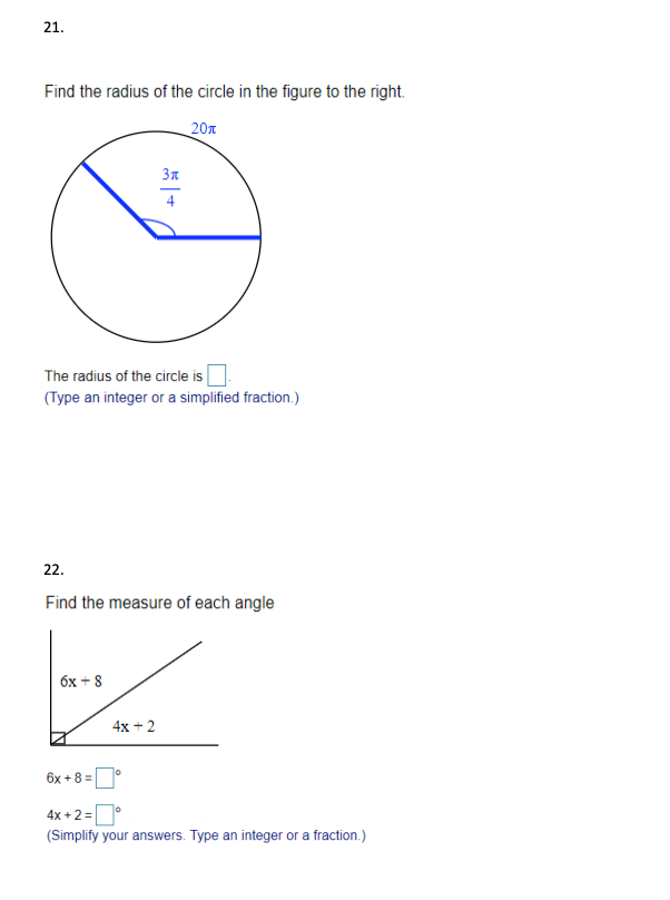Solved 21. Find the radius of the circle in the figure to | Chegg.com