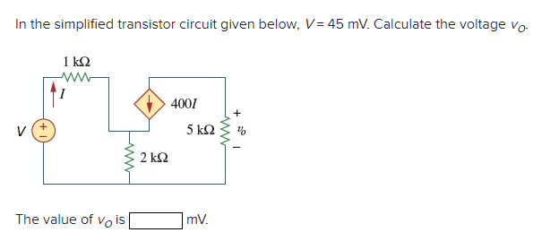 Solved In the simplified transistor circuit given below, | Chegg.com