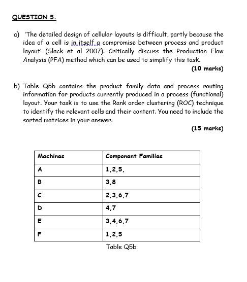 Solved QUESTION 5. a) The detailed design of cellular | Chegg.com