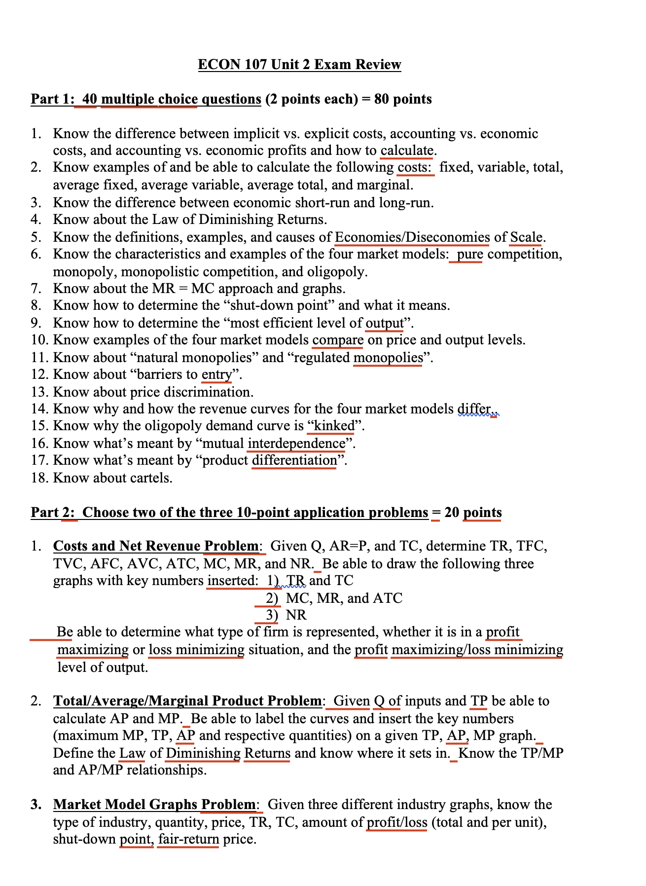 Solved Part 1: 40 multiple choice questions ( 2 points each) | Chegg.com