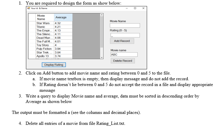 Solved Using visual basic The application program reads in | Chegg.com