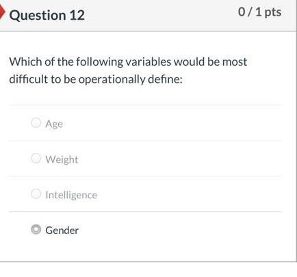 Solved Question 12 0/1 pts Which of the following variables | Chegg.com