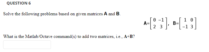 Solved Solve The Following Problems Based On Given Matrix B. | Chegg.com