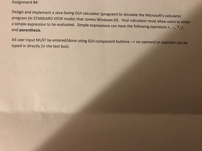 Solved Assignment #4 Design and implement a Java-Swing GUI | Chegg.com