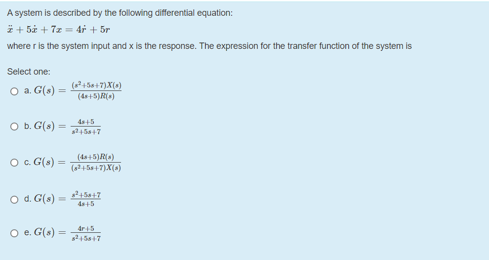 Solved A System Is Described By The Following Differentia Chegg Com