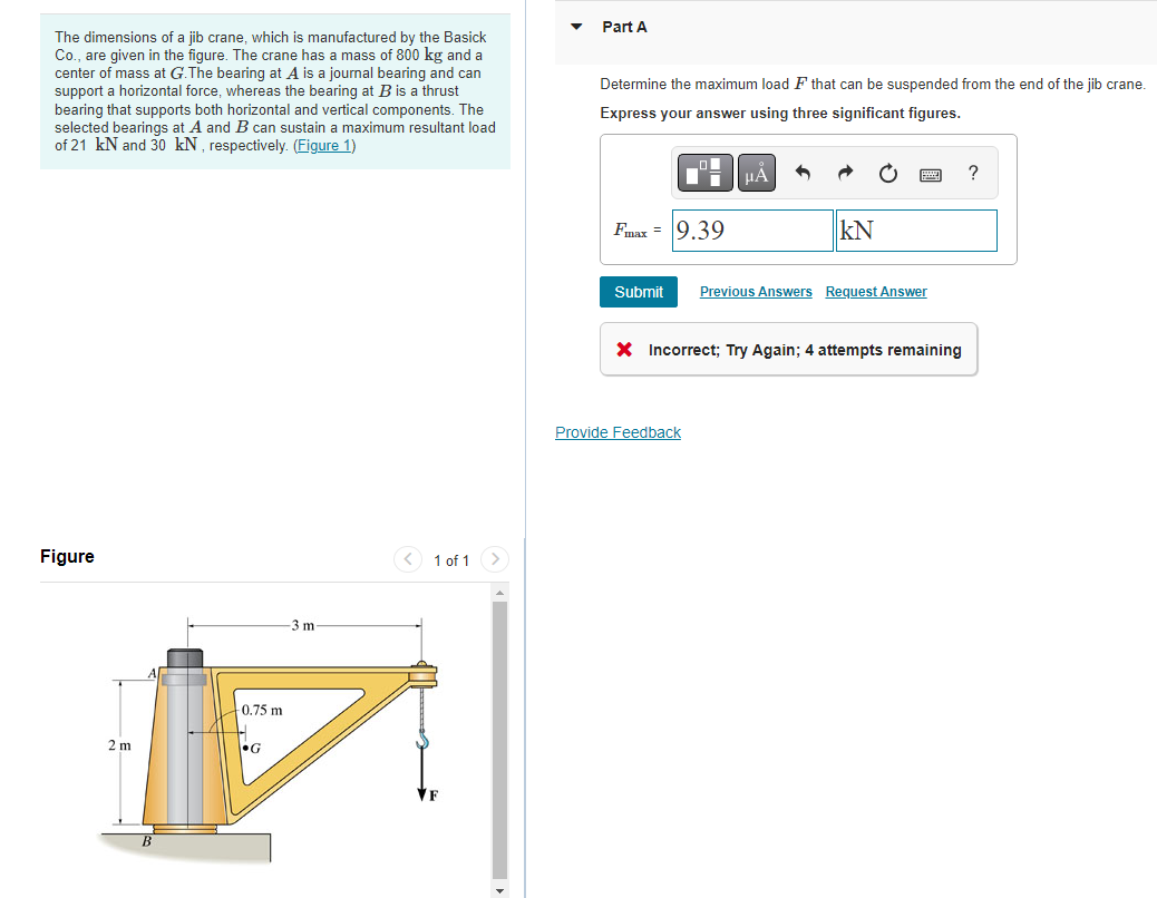 Solved The dimensions of a jib crane, which is manufactured