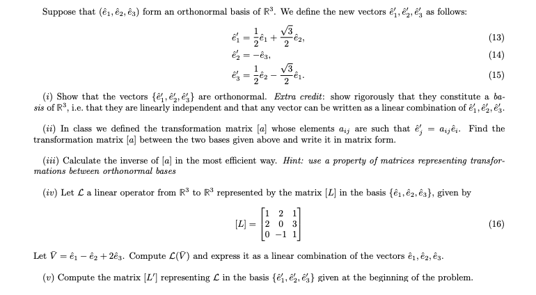 Solved Suppose That I E Form An Orthonormal Basis Chegg Com