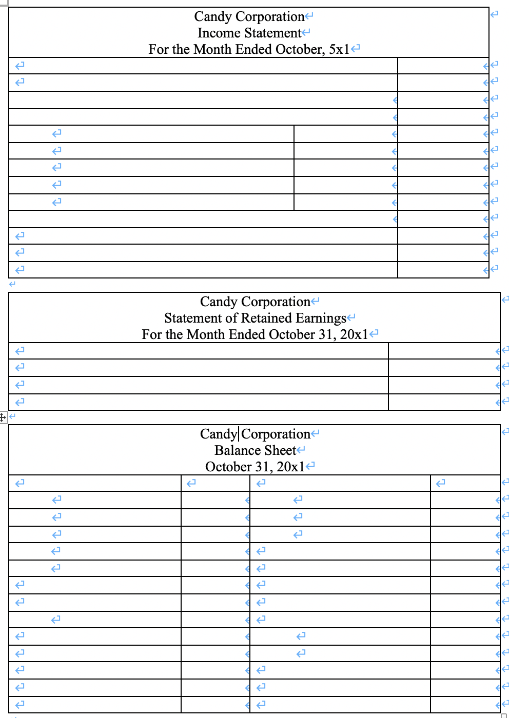 Solved Prepare an October 31, 20x1 Income Statement, | Chegg.com