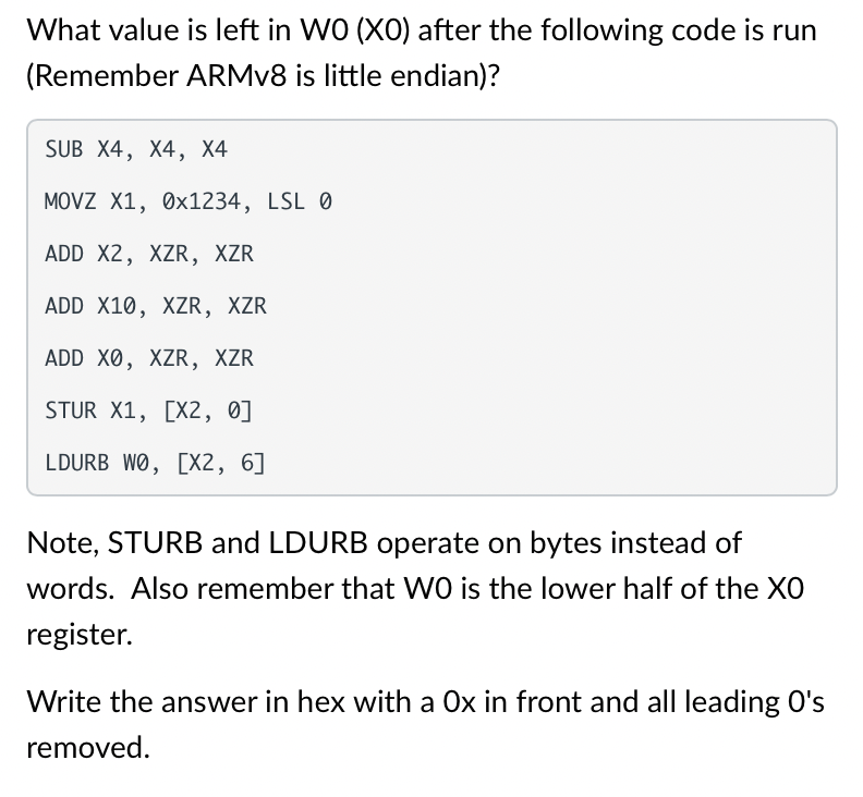 Solved What value is left in WO (XO) after the following | Chegg.com