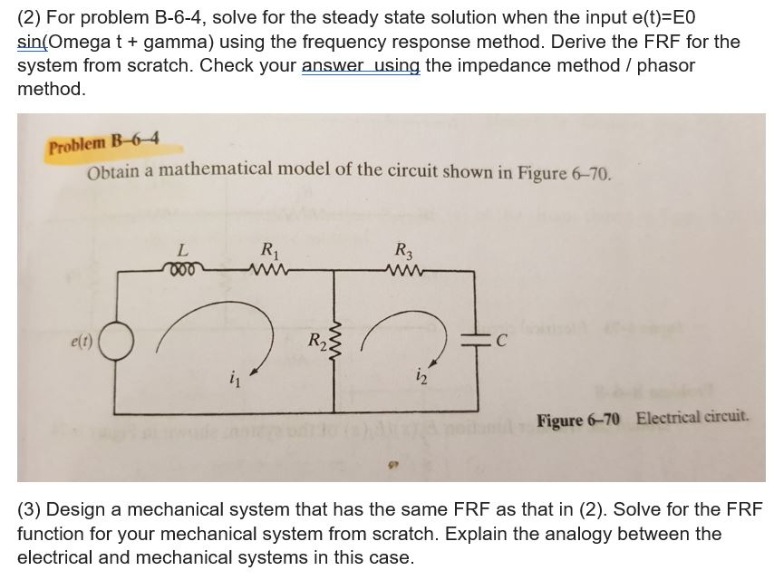 (2) For problem B-6-4, solve for the steady state | Chegg.com