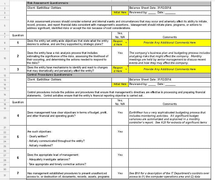 Earthwear Clothiers Memo On Internal Control 